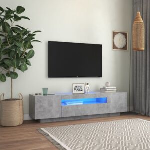 TV skrinka s LED svetlami betónovosivá 160x35x40 cm