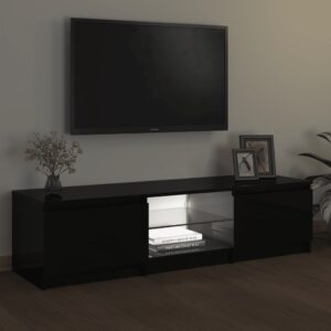 Foto  TV skrinka s LED svetlami čierna 140x40x35,5 cm