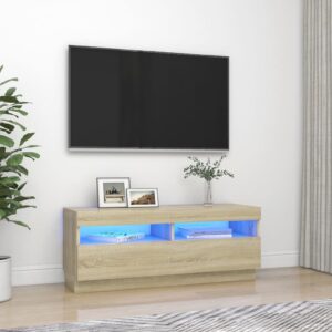 TV skrinka s LED svetlami dub sonoma 100x35x40 cm