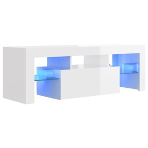 TV skrinka s LED svetlami lesklá biela 120x35x40 cm Produkt