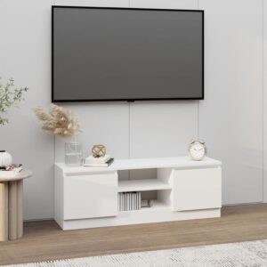 TV skrinka s dvierkami biela 102x30x36 cm