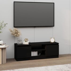 TV skrinka s dvierkami čierna 102x30x36 cm