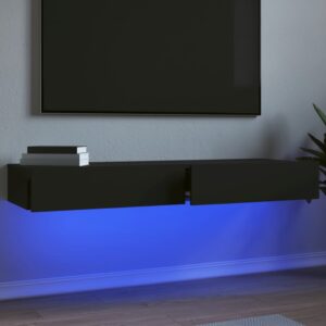 TV skrinky s LED svetlami 2 ks čierne 60x35x15,5 cm