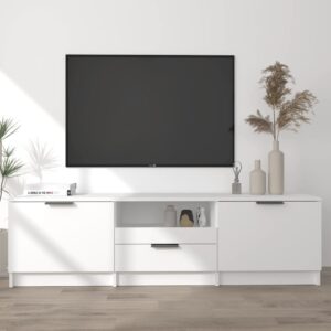TV stolík biely 140x35x40 cm spracované drevo