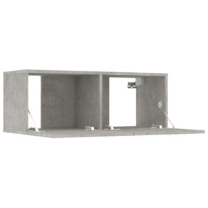 TV stolíky 2 ks betónovo-sivé 80x30x30 cm spracované drevo - predaj