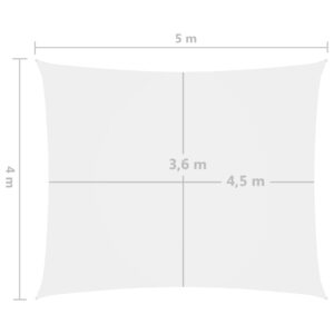 Tieniaca plachta, oxford, obdĺžniková 4x5 m, biela - eshop
