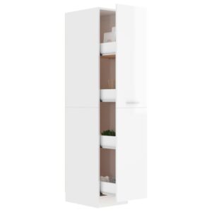 Úložná skrinka, lesklá biela 30x42,5x150 cm, kompoztiné drevo Obrázok