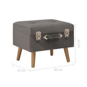 Foto  Úložná stolička 40 cm sivá zamatová
