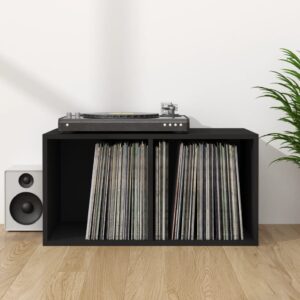 Úložný box na vinyly, čierny 71x34x36 cm, kompozitné drevo