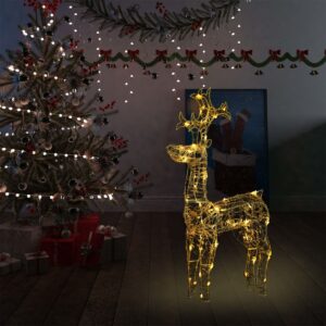 Vianočná dekorácia so sobom 90 LED 60x16x100 cm akryl