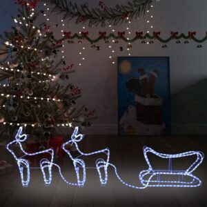 Vianočná vonkajšia dekorácia so sobom a saňami 576 LED diód