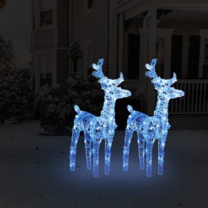 Vianočné soby 2 ks modré 80 LED akrylové