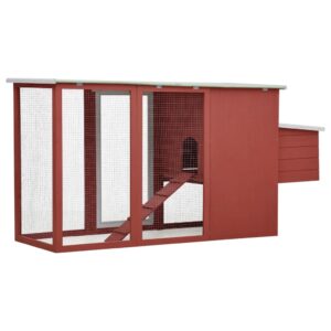 Vonkajšia klietka/domček pre sliepky s 1 hniezdom,červená,drevo Obrázok