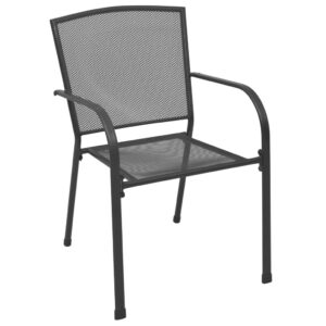 Vonkajšie stoličky 4 ks, sieťovinový dizajn, antracitové, oceľ Produkt