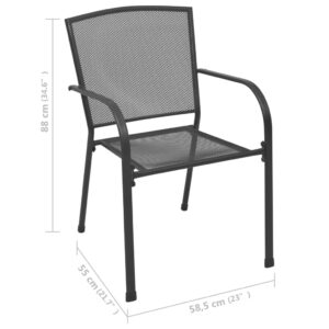 Fotka  Vonkajšie stoličky 4 ks, sieťovinový dizajn, antracitové, oceľ