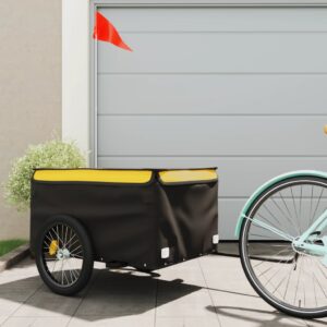 Vozík za bicykel, čierno žltý 45 kg, železo
