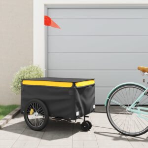 Vozík za bicykel, čierno žltý 45 kg, železo