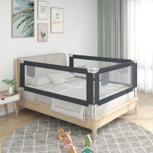 Zábrana na detskú posteľ sivosivá 190x25 cm látka