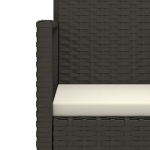 Záhradná lavička s vankúšmi čierna 105 cm polyratan - predaj