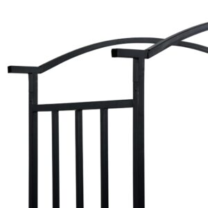 Fotka  Záhradná pergola s lavičkou čierna 128x50x207 cm železná