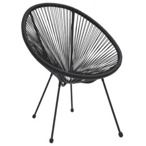 Záhradné okrúhle stoličky 2 ks polyratan čierne Produkt