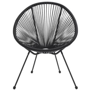 Záhradné okrúhle stoličky 2 ks polyratan čierne Foto