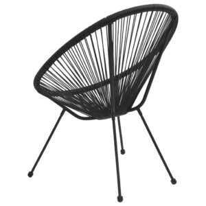 Záhradné okrúhle stoličky 2 ks polyratan čierne Obrázok
