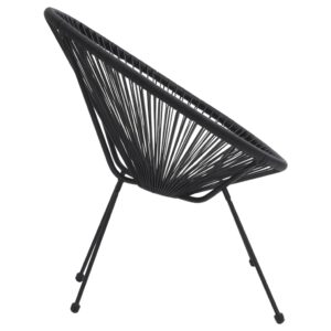 Fotka  Záhradné okrúhle stoličky 2 ks polyratan čierne
