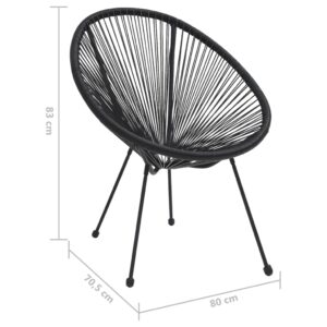 Záhradné okrúhle stoličky 2 ks polyratan čierne - predaj