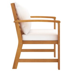 Záhradné stoličky s podložkami 2 ks krémové akáciový masív Foto