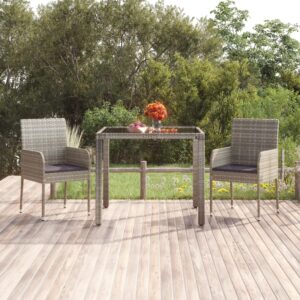 Záhradné stoličky so sedákmi 2 ks polyratanové sivé