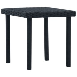 Záhradný čajový stôl čierny 40x40x40 cm polyratanový