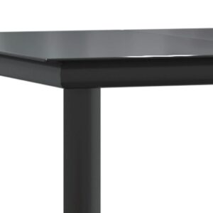 Záhradný jedálenský stôl čierny 160x80x74cm oceľ a tvrdené sklo - eshop
