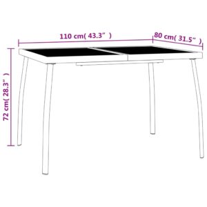 Záhradný stôl antracitový 110x80x72 cm oceľová sieťovina - predaj