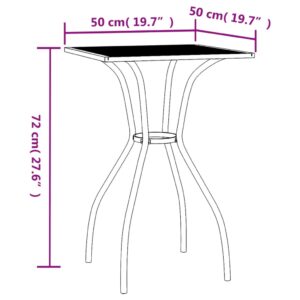 Záhradný stôl antracitový 50x50x72 cm oceľová sieťovina - eshop