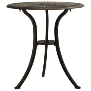 Záhradný stôl bronzový 62x62x65 cm liaty hliník