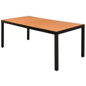Záhradný stôl, hnedý 185x90x74 cm, hliník a WPC