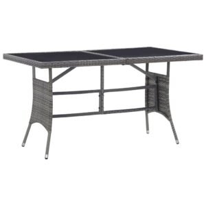 Záhradný stôl, sivý 140x80x74 cm, polyratan