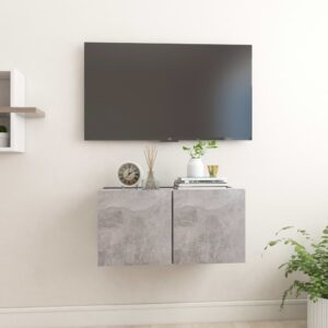 Závesná TV skrinka betónovo-sivá 60x30x30 cm