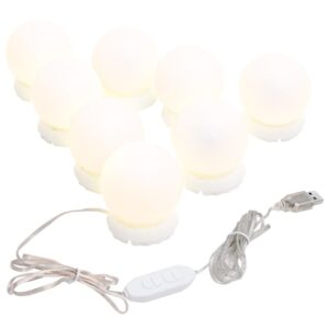 Zrkadlové svetlá s 8 LED žiarovkami teplá biela a studená biela Produkt
