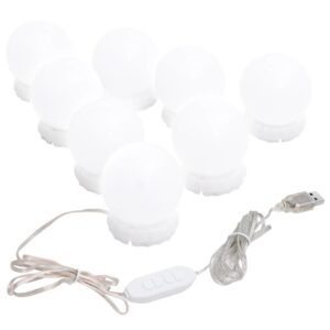 Zrkadlové svetlá s 8 LED žiarovkami teplá biela a studená biela Foto