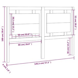 Čelo postele biele 145,5x4x100 cm masívna borovica - eshop