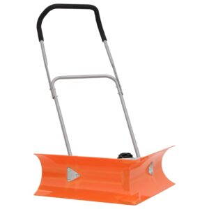 Dvojstranná snehová lopata výsuvná rukoväť oranžová oceľ