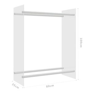 Stojan na palivové drevo priehľadný 80x35x100 cm tvrdené sklo - eshop