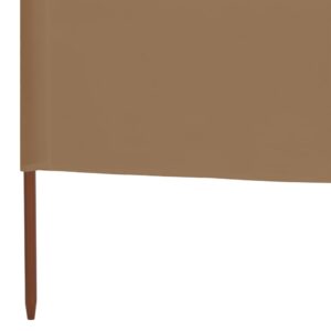 Fotka  5-panelová zábrana proti vetru látková 600x80 cm sivo-hnedá