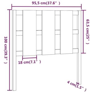Čelo postele 95,5x4x100 cm masívna borovica - eshop