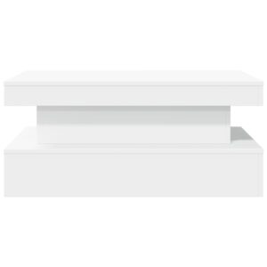 Konferenčný stolík  s LED svetlami biely 90x50x40 cm - predaj