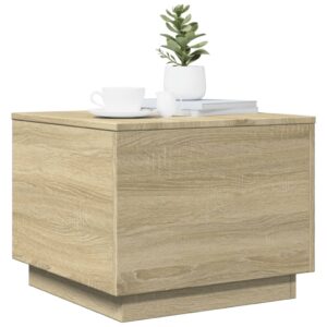 Konferenčný stolík s LED svetlami dub sonoma 50x50x40 cm - eshop