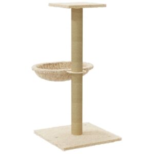Škrabadlo pre mačky so sisalovým stĺpikom, krémové 74 cm - eshop