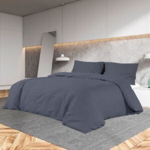 Súprava obliečok na paplón antracitová 200x200 cm bavlna